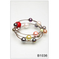 Pulsera (B1036) de perlas de vidrio colorido